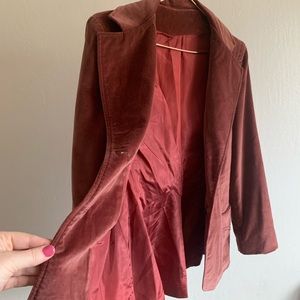 Vintage rust orange velvet fully lined blazer